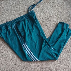 Adidas Teal Athletic Pants with White Logo